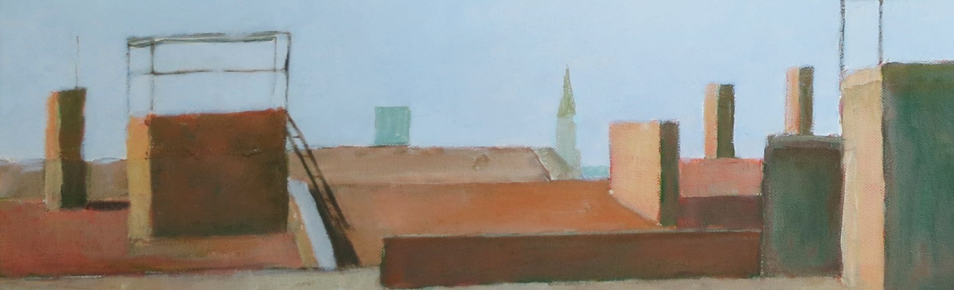 malerei michael römer. Beitragsbild zeigt eine Berliner Dachlandschaft